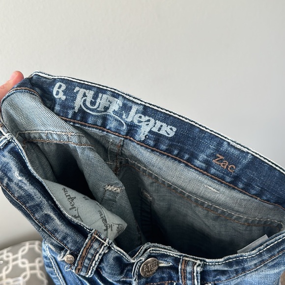 Men's B Tuff Zac Blue Denim Jeans Bootcut 28” x 34" Western Cowboy - Picture 13 of 14